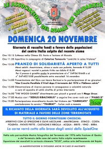 Rizzolo di Reana Giornata di raccolta fondi a favore delle popolazioni del centro italia colpite dal sisma.